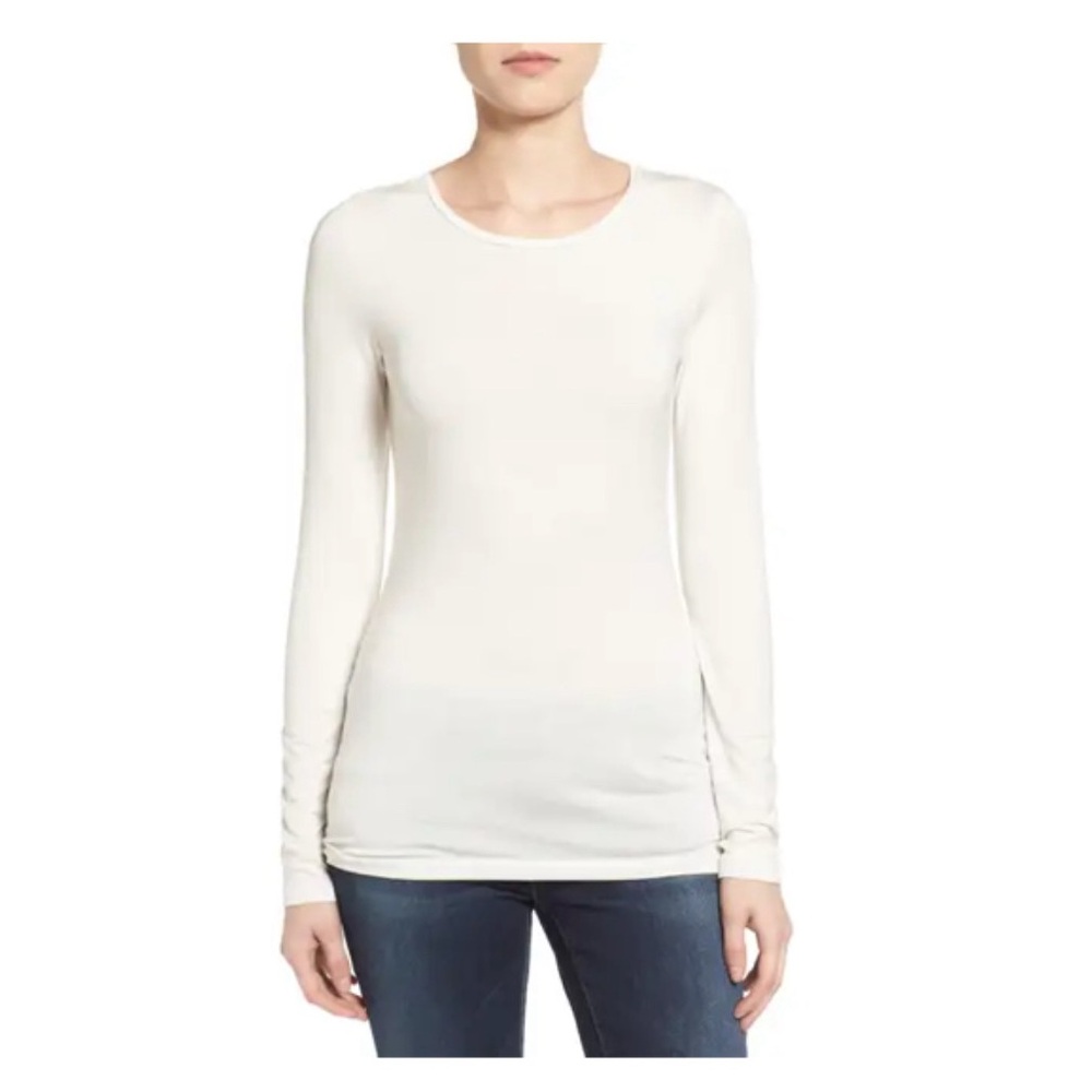 Halogen Ivory Cloud Long Sleeve Tee Shirt